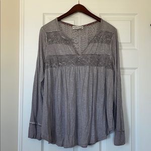 Long sleeve boho lace top